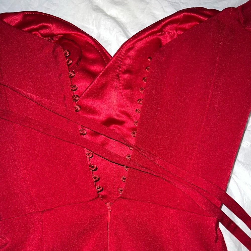 Burgundy/Red Lia Stublla Formal Corset Dress